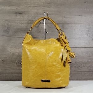Cynthia Rowley  for Anthropologie Yellow Studded Leather Hobo Bag